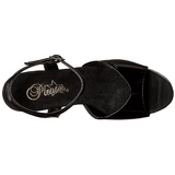 Fekete Csillámos 20 cm FLAMINGO-809MG Platform Magassarkú Cipők
