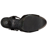 Fekete Csillámos 20 cm FLAMINGO-809MG Platform Magassarkú Cipők