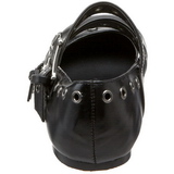Fekete DemoniaCult DAISY-03 Lapos Balerina Cipők