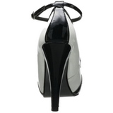 Fekete Fehér 11,5 cm retro vintage BETTIE-22 női cipők magassarkű