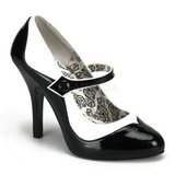 Fekete Fehér 11,5 cm rockabilly TEMPT-07 női cipők magassarkű