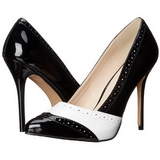 Fekete Fehér 13 cm AMUSE-26 női cipők magassarkű
