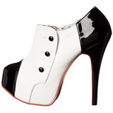 Fekete Fehér 14,5 cm Burlesque TEEZE-20 női cipők magassarkű