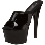 Fekete Fenyes 18 cm ADORE-701 Platform Papucs