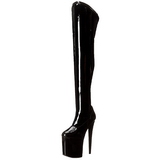 Fekete Fenyes 20 cm PLEASER FLAMINGO-3000 Platform Magassarkú Combcsizma