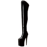 Fekete Fenyes 20 cm PLEASER FLAMINGO-3000 Platform Magassarkú Combcsizma