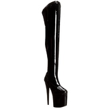 Fekete Fenyes 20 cm PLEASER FLAMINGO-3000 Platform Magassarkú Combcsizma