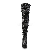 Fekete Flitterekkel 13 cm COURTLY-3011 Pleaser Combcsizma