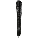 Fekete Flitterekkel 15 cm PLEASER BLONDIE-R-3011 Platform Magassarkú Combcsizma