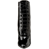Fekete Lakk 10,5 cm VANITY-1020 Női Bokacsizma Magassarkú