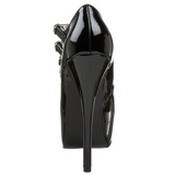 Fekete Lakk 14,5 cm Burlesque TEEZE-05 női cipők magassarkű