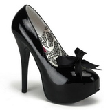 Fekete Lakk 14,5 cm Burlesque TEEZE-12 női cipők magassarkű