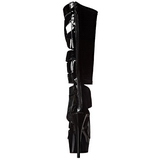 Fekete Lakk 15 cm DELIGHT-600-49 női gladiátor csizma magassarkű