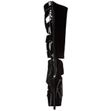 Fekete Lakk 15 cm DELIGHT-600-49 női gladiátor csizma magassarkú