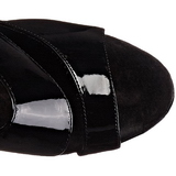 Fekete Lakk 15 cm DELIGHT-600-49 női gladiátor csizma magassarkú