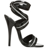 Fekete Lakk 15 cm DOMINA-119 Női Szandál Magas Cipők