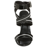 Fekete Lakk 15 cm DOMINA-119 Női Szandál Magas Cipők