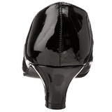 Fekete Lakk 5 cm FAB-420W női körömcipő alacsony sarkú