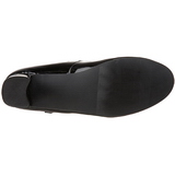 Fekete Lakk 5 cm SCHOOLGIRL-50 iskoláslány tömbsarkú cipő pántos