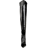 Fekete Lakk 9,5 cm LUST-3000 Magassarkú Combcsizma