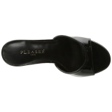 Fekete Lakkbőr 10 cm CLASSIQUE-01 nagy méretek női papucs