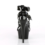 Fekete Lakkbőr 15 cm DELIGHT-658 pleaser cipők a magassarkű
