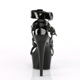 Fekete Lakkbőr 15 cm DELIGHT-658 pleaser cipők a magassarkú