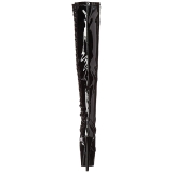 Fekete Lakkbőr 18 cm ADORE-3050 Platform Magassarkú Combcsizma