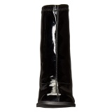 Fekete Lakkbőr 7,5 cm GOGO-150 vastag sarkú bokacsizma