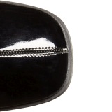 Fekete Lakkbőr 7,5 cm GOGO-150 vastag sarkú bokacsizma