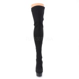 Fekete Lycra 15 cm DELIGHT-3003 Overknee Combcsizma Magassarkú