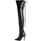 Fekete Matt 13 cm SEDUCE-3063 Magassarkú Combcsizma