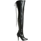 Fekete Matt 13 cm SEDUCE-3063 Magassarkú Combcsizma