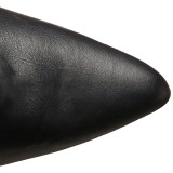 Fekete Műbőr 10 cm CLASSIQUE-3011 Overknee Combcsizma Magassarkú