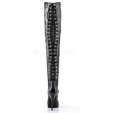 Fekete Műbőr 13,5 cm INDULGE-3063 Overknee Combcsizma Magassarkú