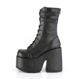 Fekete Műbőr 13 cm CAMEL-250 DemoniaCult Bokacsizma Platform