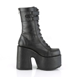 Fekete Műbőr 13 cm CAMEL-250 DemoniaCult Bokacsizma Platform