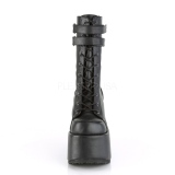 Fekete Műbőr 13 cm CAMEL-250 DemoniaCult Bokacsizma Platform