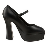 Fekete Műbőr 13 cm DOLLY-50 Mary Jane Platform Körömcipők