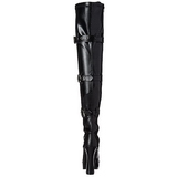 Fekete Műbőr 13 cm ELECTRA-3028 Overknee Combcsizma Magassarkú