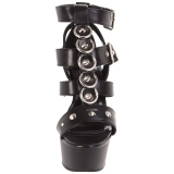 Fekete Műbőr 15 cm DELIGHT-658 pleaser cipők a magassarkú