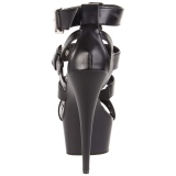 Fekete Műbőr 15 cm DELIGHT-658 pleaser cipők a magassarkú