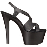 Fekete Műbőr 18 cm Pleaser SKY-330 Magassarkú Platform