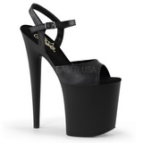 Fekete Műbőr 20 cm Pleaser FLAMINGO-809 Magassarkú Platform