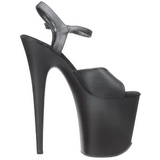 Fekete Műbőr 20 cm Pleaser FLAMINGO-809 Magassarkú Platform