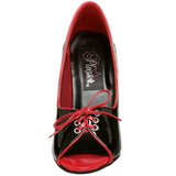 Fekete Piros 12,5 cm SEDUCE-216 női cipők magassarkű