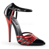 Fekete Piros 15 cm DOMINA-412 női cipők magassarkű