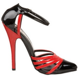Fekete Piros 15 cm DOMINA-412 női cipők magassarkű