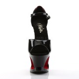 Fekete Piros 18 cm MOON-760FH Fűző Magassarkú Cipők