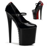 Fekete Piros 20 cm FLAMINGO-887FH Fűző Magassarkú Cipők